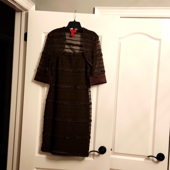 Size 8 JS Collection spaghetti strap dress with bolero jacket - Picture 1 of 8